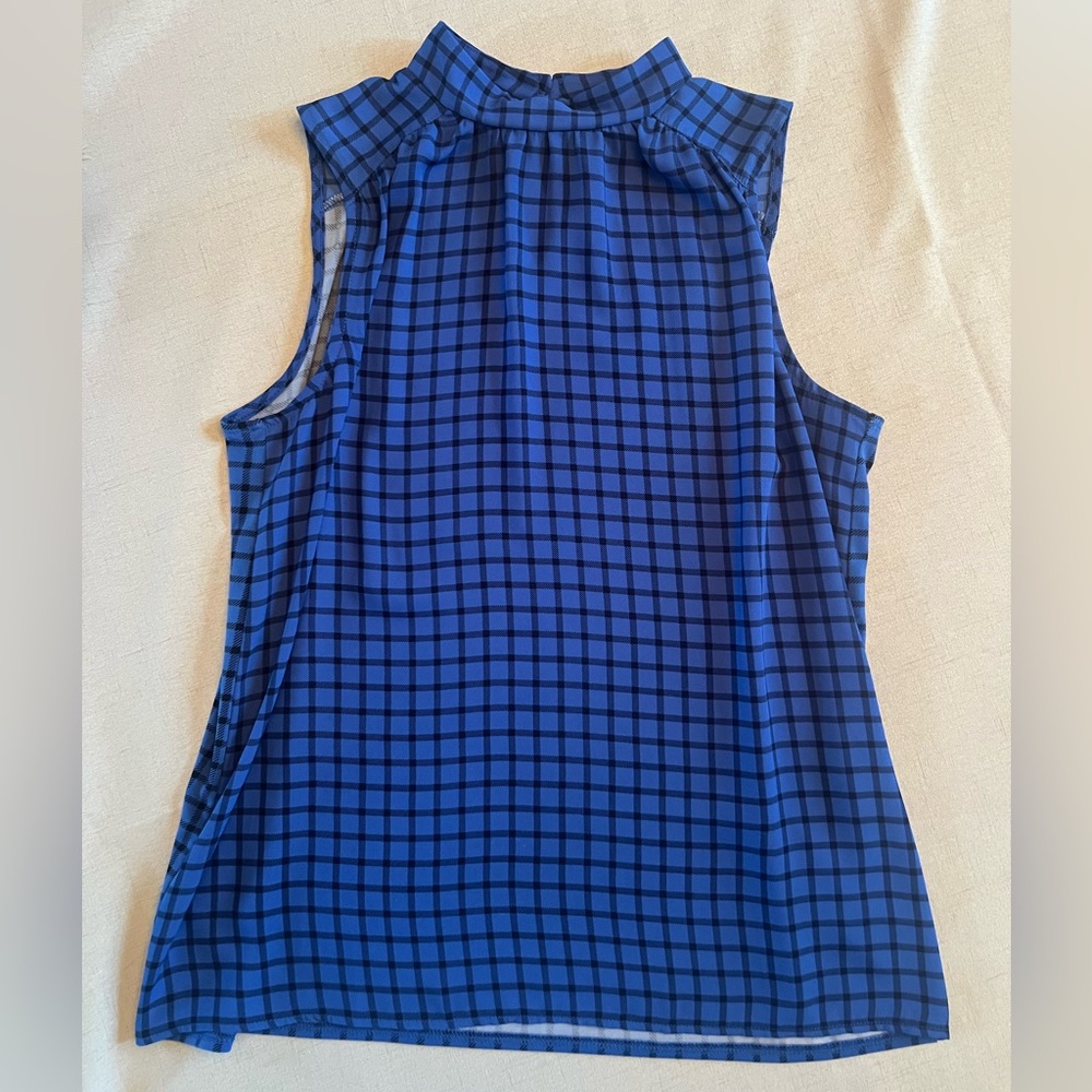 Ann Taylor blue checkered top